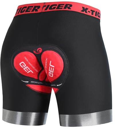 X-TIGER Radunterhose Herren 5D Gepolsterte Radlerhose Herren Fahrradhose Fahrradunterhose MTB Unterwäsche Bike Kurze Hosen