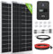 ECO-WORTHY Kit Panneau Solaire 390W : 2 * Panneau Solaire Bifacial 195W 12V + Régulateur de Charge Solaire MPPT 40A + Câble Solaire de 5m + Pinces de Fixation Z pour Camping-Car, Caravane, Maison