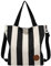 JANSBEN Damen Canvas Handtasche Schultertasche Casual Multifunktionale Umhängetaschen Groß für Arbeit Schule Shopper Lässige täglich (stripe)