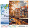 Figured'Art Peinture par Numéro Adulte avec Cadre Soleil à Amsterdam - Activité Manuelle Kit de Loisir Créatif DIY Numéro d'Art Complet - 40x50cm toile tendue sur châssis