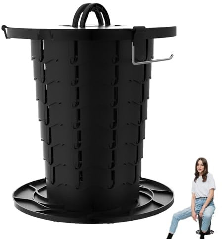 Toilettes de camping d'extérieur - Toilettes portables rétractables, toilettes sèches haute performance de 300 lbs | Toilettes pliantes réglables en hauteur avec porte-serviettes en papier, toilettes