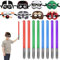 Star Wars - Lot de 16 décorations d'anniversaire - Sabre laser Star War - Petit cadeau de fête - Thème galaxie - Contenu du calendrier de l'Avent pour filles et garçons