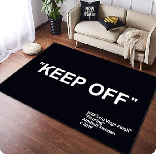 Keep Off Teppich Schwarz Gemustert Keep Off Home Decor Moderner Teppich Mode Dekor Teppich rutschfeste Matte 50x80cm