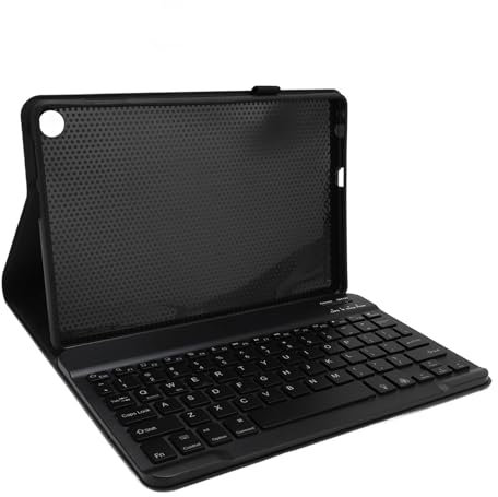 Funda Universal para Tableta con Teclado para Tab M10 Gen 3 de 10,1 Pulgadas, Teclado Bluetooth Magnético Desmontable, Funda para Tableta de Viaje de Cuero PU (Black)