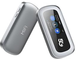 Epicloud 5G Portable WiFi Router | Dual-Band WiFi AX1800Mbps | 3G 4G 5G LTE Connectivity | Long Battery Life | Fast Internet for Travel | 1 year warranty (M2C)