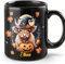 Smile lab Tasse d'Halloween Personnalisée, Tasse Vache Highland avec Nom, Cadeaux d'Halloween Personnalisés, Tasses en Céramique d'Halloween pour Hommes, Femmes