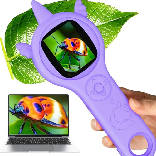 Daxiongmao Handheld Microscope for Children, Mikroskop für Kinder, 500X Portable Pocket Microscope for Children, 3 Levels Adjustable LED Lights, Christmas Birthday Gifts for Age 3 4 5 6 7 8 Girls&Boys