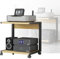 Yoeoefuo Druckertisch Mit Rollen Offene Regale 2-stufige Druckerregal Shelf Rack HiFi-Station Plattenspieler Tisch Wohnzimmer-Rack Audio-Rack Multimedia-Rack Für Home Office Kino