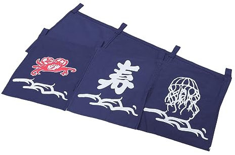 VOSAREA Sushi Feng Shui Curtain Decor Blue Door Hanging Curtain for Restaurant Kitchen Sushi Restaurant