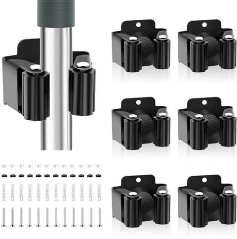 gaoduanluoluo 6/12 Pièces Accroche Balai Mural, Porte Balais Mural, Support Balais Mural, Rangement Balai pour Salle De Bain Cuisine Bureau Placard Jardin Garage (6)