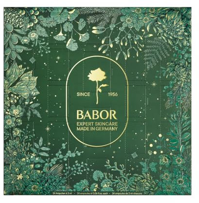 BABOR Adventskalender, 24-Tage-Intensiv-Ampullen-Kur, Feuchtigkeit, Regeneration und Anti-Aging, Beauty-Set, Kosmetik-Kalender, 24 x 2 ml