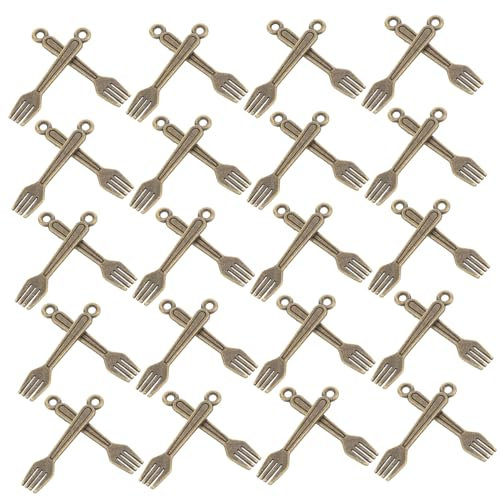 Beaupretty 100stücke Vintage Miniatur Retro Cutlery Charms Für Schmuckherstellung Süße Gabeln Und Für Und Armbänder