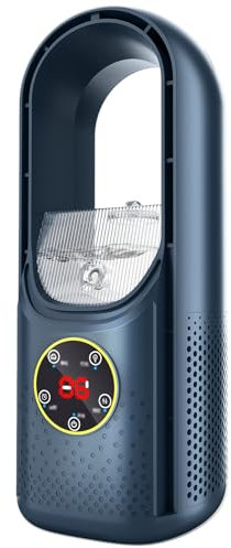 Rotorloser Ventilator,Turmventilator Leise, Touch, Timer, LED-Display 6 Stufen Tower-Ventilator Säulenventilator Standventilator Luftkühler Tower Fan,Oszillation Bladeless Fan für Schlafzimmer (Blau)