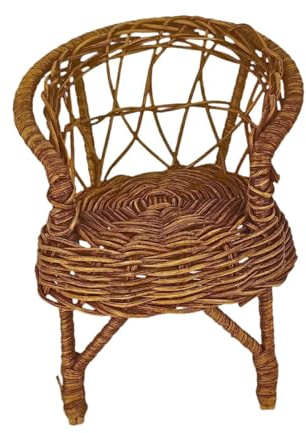 1/12 Puppenhaus Rattan Stuhl Miniaturmodell Pretend Play Spielzeug für Szene Dekor