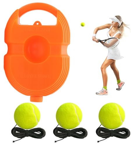 Fiacvrs Tennis Trainer Set with 3pcs Rebound Balls, Reflex Ball and Tennis Trainer for Outdoor Fun, Solo TennisTraining Equipment for Self-Pracitce, Spring Ball on a String