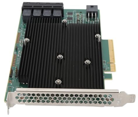 Dioche LSI SAS 9300 16I HBA-Karte, Hohe Leistung, 12 Gbit/s, 16-Port-SAS-Controller PCIe 3.0 8X für Server und Externen Speicher