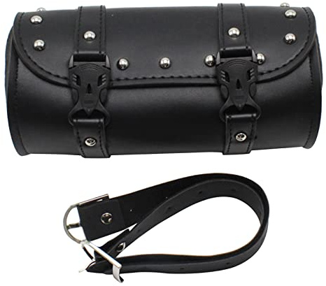 HDOYTXXM Motorbike Handlebar Tool Pouch Vintage Leather Motorcycle Saddlebag Fork Bag Waterproof Tool Bag Saddlebags Leather Waterproof Vintage Hardware