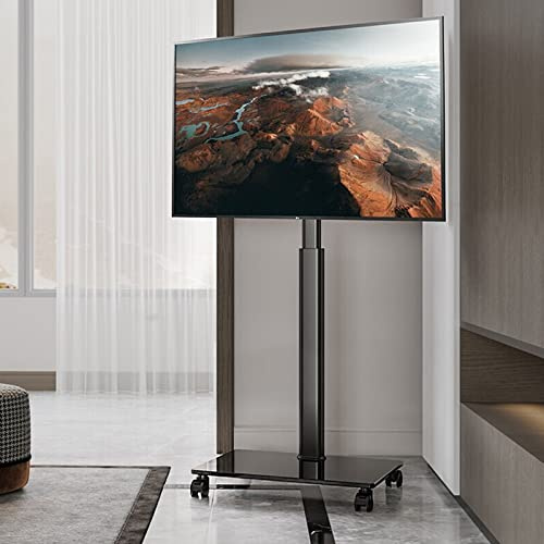 TV Stand Mobile/Rolling TV Cart with Wheels for 32-55 Inch TVs, Portable Floor TV Stand Holds Up to 40kg/88Lbs, Max 400x400mm Decoration