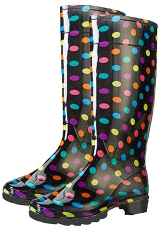 Delle donne delle signore Stivali neve pioggia Festival Wellington Stivali, Multispot, punti multipli, 41 EU/ 8UK