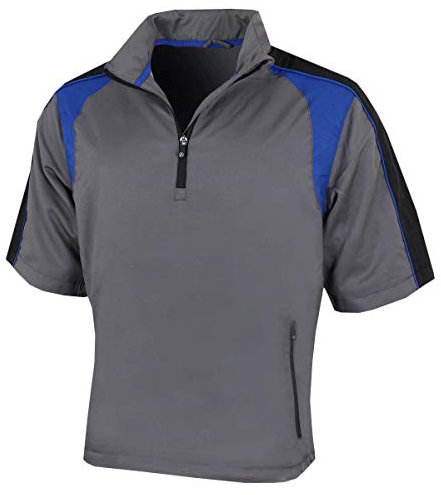 Proquip Golf Mens Zephyr Wind Shirt - Pewter/Black/Surf - S