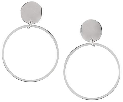 Happiness Boutique Damen Runde Ohrringe Creolen in Silberfarbe | Offen Kreis Ohrringe Edelstahlschmuck