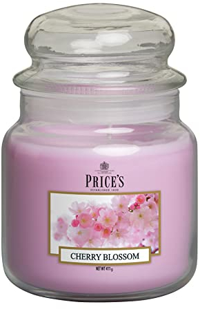 Price's Candles - Candela in Giara Media Cherry Blossom - Durata Fino a 90 ore di Combustione