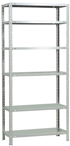 SimonRack Schwerlastregal, Lagerregal, 200x90x40 Metallregal, Kellerregal, Biegestelle 100 kg, 6 Fachböden, Weiss - Comfort