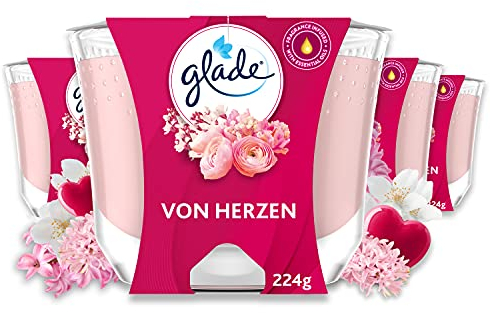Glade Vela perfumada de larga duración en tarro de cristal con texto I Love You (224 g)