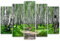 Feeby Wandpaneele Wandbilder 3D DIY Dekoration Wandverkleidung für Lobby Birken 5 teilig Landschaft Grün 200x100 cm