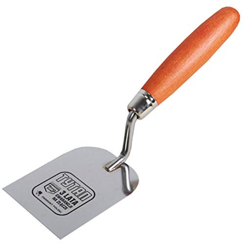 Toolty Truelle carrée en acier inoxydable Tytan, truelle à mastic mural, truelle de plâtre, truelle de finition – 100 mm – pour maçonnerie, dalle, plâtre, poignée en bois, bricolage – TLTY-0704T