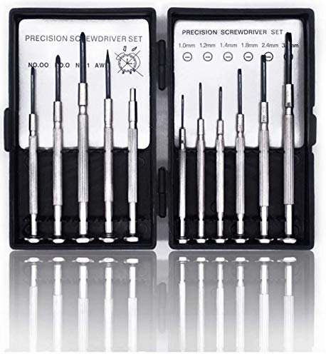 TIJAR 11Pcs Mini Screwdriver Set, Precision Screwdrivers with Mini Pocket Size Carrying Case, Perfect for Glasses, Watches, Remotes and Computers