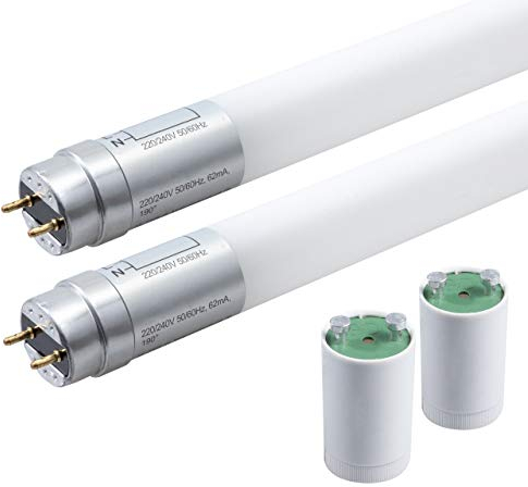 proventa LED-Röhre 60cm 2er-Pack 6W 1.100 Lumen neutralweiß 4.000K G13 mit Starter für KVG/VVG