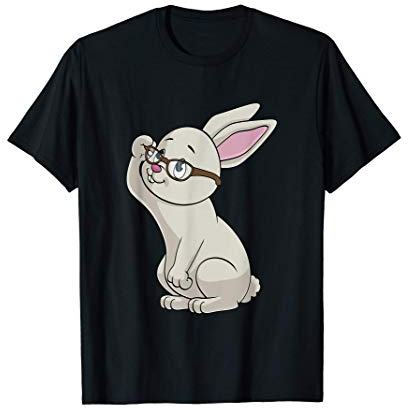 Nerd mit Brille Kaninchen Pulli Hase Hipster T-Shirt