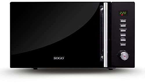 Sogo Microondas Combi Grill Digital 25L - Microondas con Grill y Horno de Convección 1950W - Microondas Digital con Funciones de Descongelado y Cocción Rápida - Microondas de Acero Inoxidable