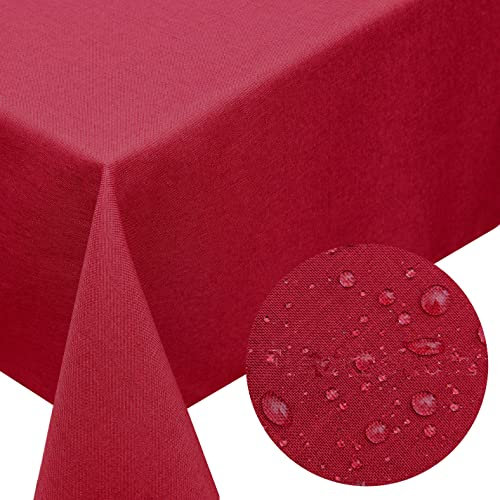 Tischdecke Eckig 130 x 160 cm, Bordeaux-Rot - Weihnachtstischdecke, Rechteckig, Samt, Für Weihnachten