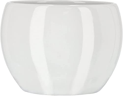 KOTARBAU® Pot de fleurs, en céramique, pour fleurs et plantes, diamètre : 100 mm, blanc