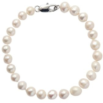 Treasure Bay Atemberaubendes 7–8 mm Süßwasserperlen-Armband, 18,5 cm | Damen-Perlenarmband, 18.5 cm, Perle, Perle