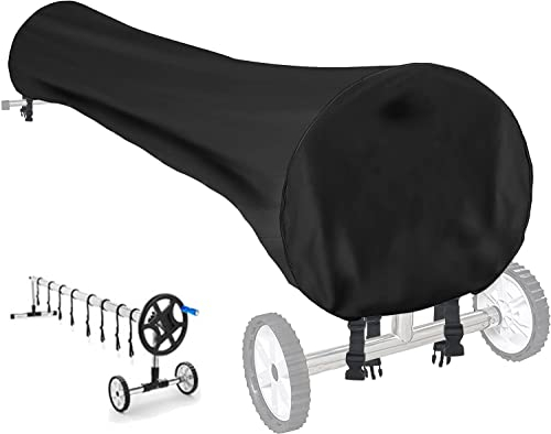 16ft Pool Reel Abdeckung - 420D Heavy Duty wasserdichte Solarabdeckung Schutzabdeckung- Bietet eine Gute Passform und Allwetterschutz, schwarz