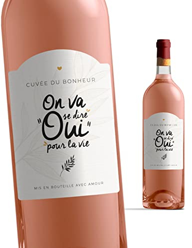 Manahia Etiquette bouteille annonce mariage - On va se dire oui pour la vie - étiquette vin annonce mariage - futurs mariés - faire part de mariage - annonce mariage famille - amis (1 unité)