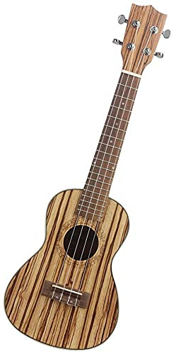 CAZARU 21 Zoll Zebra Holz Hochtöner Ukulele Gitarre Geschenk Musik Saiteninstrument traditioneller Stil Mini Gitarre Anfänger