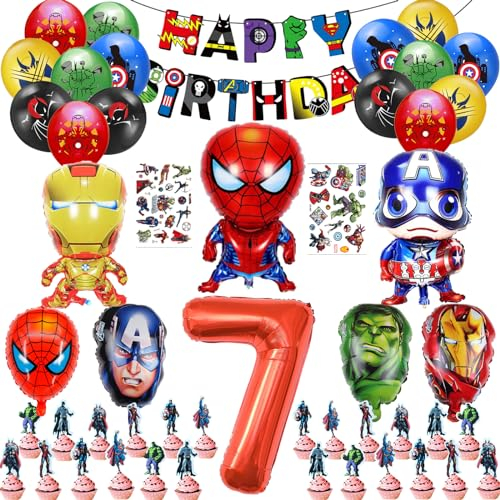 Luftballons Geburtstag Deko Jungen Mädchen, Geburtstagsdeko Folienballon Happy Birthday Banner für Kindergeburtstag Ballon Party Supplies Deko (5)