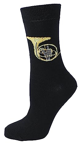 Musikboutique Musik-Socken mit eigenwebtem Horn, Blasmusik 1 Paar (DE/NL/SE/PL, Numerisch, 46, 48, Regular, Regular)