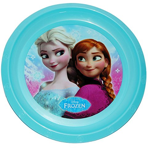 alles-meine.de GmbH Teller - die Eiskönigin - Frozen - Kunststoff - Flacher Hauptspeise & Frühstücksteller - Eßteller - Kindergeschirr - für Mädchen - völlig unverfroren Prinz..