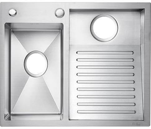 Fregaderos De Lavandería/lavadero Fregaderos De Baño De Acero Inoxidable SUS 304 Balcón De Lavandería Fregadero De Lavandería Para El Hogar Lavabo Con Tabla De Lavar ( Color : Silver-Right , S : 60x48