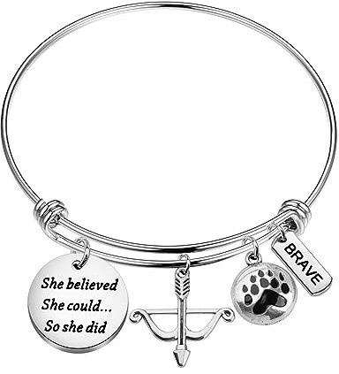 PLITI Inspirierendes Armband von Prinzessin Merida, inspiriert vom Film She Believed She Could So She Did, M, Edelstahl
