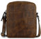 bugatti Nevio kleine Schultertasche Kroko-Optik aus echtem Leder, Umhängetasche, cognac
