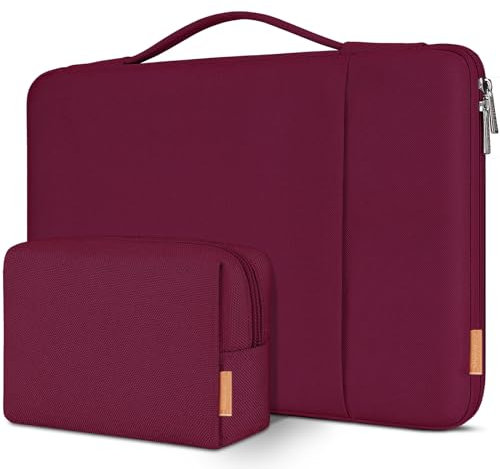 DOMISO 14 inch Laptop Sleeve Case Water Resistant Shockproof Protective Computer Bag for 14 Notebook/15 MacBook Pro/HP Stream 14/Lenovo ThinkPad Yoga/Dell/Asus with Accesory Bag,Wine