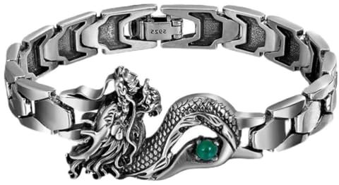 Bracelet Dragon Vintage Chinois Totem Poignet Manchette Pour Hommes Bijoux Style Rétro
