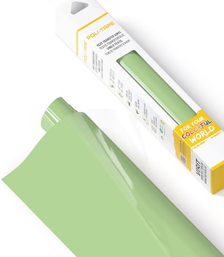 POLI-FLEX® TURBO® - Transferfolie für Textilien - Flexfolie zum Aufbügeln, Plotterfolie für DIY Shirts, Salbeigrün matt, 30,5 cm x 122 cm