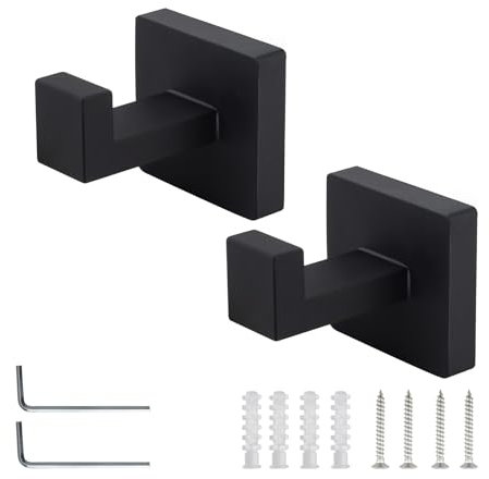 TIANLIN Patère Salle de Bain – 2 Pièces Porte-Manteau Salle de Bain en Acier Inoxydable, Crochets et Patères pour la Maison, Fixation par Perçage, Idéal pour Salle de Bain, Cuisine, Bureau